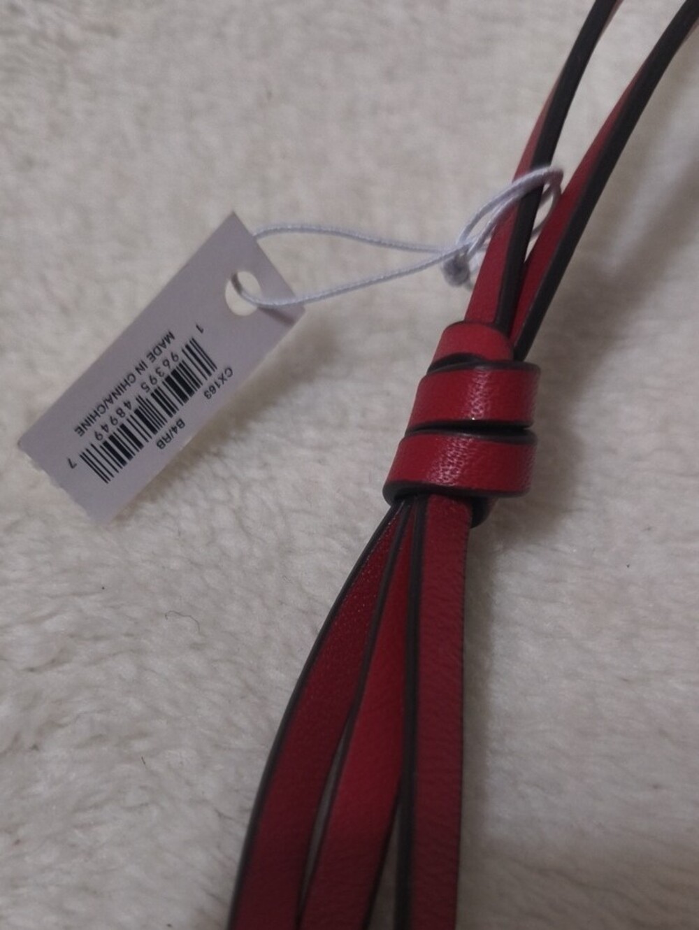 Coach Red Leather Tag Charm with Gold Accents - Picture 5 of 9